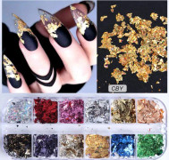 8g Nail Art Glitters Snöflinga Paljetter Regnbåge Laser Nagel CBY