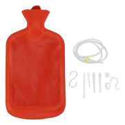 Enema-kit 2L enema-påse lång slang återanvändbara spetsar kontrollerat vattenflöde för kolonrengöring rengöring enema röd