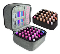 Nail Polish Storage Bag Portable Essential Oil Lipstick Organizer(Grey)
