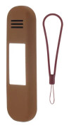 Travel Makeup Brush Holder Silicone Cosmetic Brush Organizer Bag Storage Box With Lanyard(Brown)