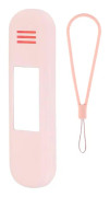 Travel Makeup Brush Holder Silicone Cosmetic Brush Organizer Bag Storage Box With Lanyard(Pink)