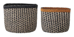 BLOOMINGVILLE korg - flerfärgad abaca (set med 2)