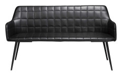DAN-FORM Embrace Soffbänk - Vintage Svart Konstläder och Svart Stål