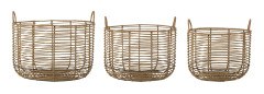 BLOOMINGVILLE Mekkel korg, med handtag - naturlig polyrattan (set om 3)