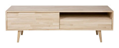 WOOOD Tygo TV-bord, w. 1 fack, 1 låda och 1 dörr - naturlig ek (150x44)