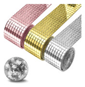 Självhäftande mosaik väggdekorstickers i spegelglas 3-Pack