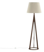 VENTURE DESIGN Kona golvlampa - linne och espressogummiträ