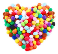300 st 1 tum blandade pom poms, hantverkspom pom bollar, färgglada pom poms för DIY kreativa hantverksdekorationer, barnens hantverksprojekt, hemfest
