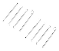 2-pack professionellt tandhygienkit - 4 delar rostfritt stål silver