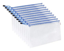 Mesh dragkedja påse Vattentäta plastdokumentpåsar B4 Multipurpose filmappar 10st Office Products