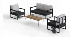 NORDVÄRK MTLKNP001 Trädgårdsloungeset, antracitsvart