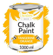 Creative Deco Mandarin Chalk Paint 1L | Matt och tvättbar | Idealisk renovering av trämöbler | Invändig väggmålning