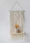 65x 35cm Tassel Leaf Woven Tapestry Stand, Förvaringsställ Väggdekoration, Bohemian Tapestry, Hemväggdekoration