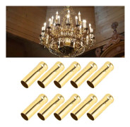 10 st E14 metallrör för ljuslamphållare Lampbas Belysningstillbehör 25x80mm Elektrofores Guld