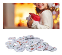 Lyckonummerknappnål Unik mönsterknappnål Cartoon Adventskalender Brosch 24PCS Jul Cartoon