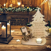 Julminnesljusornament Trä Ljusstake till