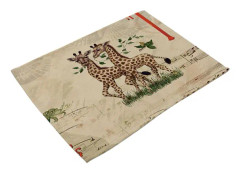Cartoon Animal Cotton Linen Cloth Heat Insulation Vintage