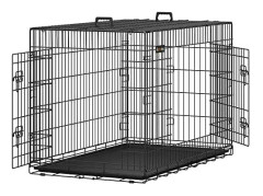 Feandrea hundkorg, vikbar, 122 cm lång, 2 dörrar, xxl, svart