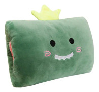 Cartoon Animal Fever Hand Warmer Pillow Winter Plush Pillow Travel Satin Pillowcase