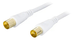 AN-102-K - Deltaco AN-102-K - Antennförlängningskabel - IEC-kontakt (hane) till IEC-kontakt (hona) - 2 m - vit