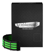 CableMod C-Series PRO ModMesh RM Black Label, RMi & RMx - Strömkabelsats - svart, ljusgrön