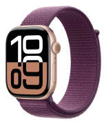 Apple Watch Series 10 GPS 46mm / Rose Gold Aluminium Case / Plum Sport Loop