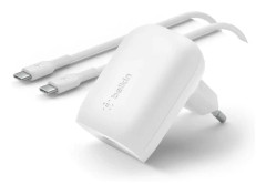 Belkin BoostCharge - Strömadapter - PPS-teknik - 30 Watt - 3 A - PD 3.0 (24 pin USB-C) - vit