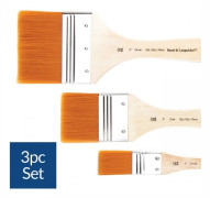 R&L Gold Taklon platt borstsats (medium) - 3 st