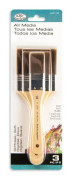 R&L Brown Taklon platt borstsats (fast) - 3 st