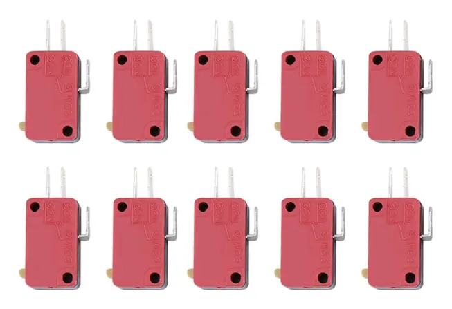 10st Röd 3-stifts Tryckknappsbyte för Arkadspel Micro Switch Arkadknappar