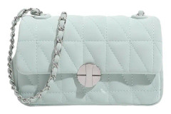 Fashion Simple Fresh and Sweet Damväskor Messenger Bag Handväska PU Läder Kedja Rhombus Damväska (akvamarin)