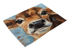 Cartoon Animal Cotton Linen Cloth Heat Insulation Vintage