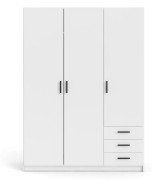 TVILUM Sprint Garderob 3 dörrar + 3 lådor - ParcelWhite White