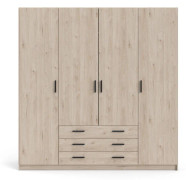 TVILUM Sprint Garderob 4 dörrar + 3 lådor - ParcelJackson Hickory Jackson Hickory