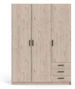 TWILUM Sprint Garderob 3 dörrar + 3 lådor - ParcelJackson Hickory Jackson Hickory