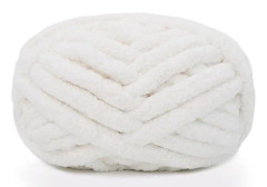 2 st Chunky Knit Chenille Garn för Hand Stickning Filtar, Super Mjuk Stor Jumbo Filt Garn (Vit)