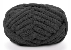 2 st Chunky Stickad Chenille Garn för Hand Stickning Filtar, Super Mjuk Stor Jumbo Filt Garn (Svart)