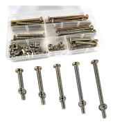 50 st M6 skåp sexkantskruv bult & fatmuttrar för möbler, säng & stolar, 6mm X 40/50/60/70 / 80mm, zinkpläterad finish