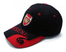 Broderad keps Unisex justerbar fotbollsk kepidda Arsenal Black
