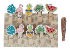 30 st Fashion Trä Foto Klämmor Frukter Flamingo Blad Not Klämma Kreativa Bild Klämmor
