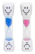 2 Timers för barntandborstar ~ 3 minuters leende timglastimer för barntandborstar (1 blå och 1 rosa)