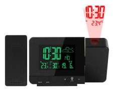 Projektionsväckarklocka med Trådlös Sensor och 180° Justerbar Projektor