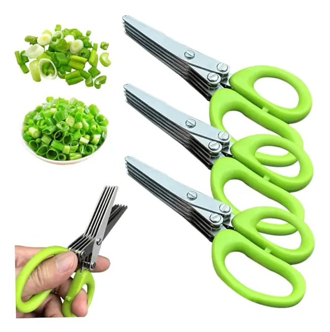 BLADE Köksax 3-pack rostfritt stål salladssax Ergonomisk sax vass och tvättbar för att skära lök, paprika