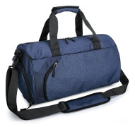 Gym Duffel Bag med skofack och vattentäta våta fickor, Resa Weekend Holdall Väskor Fitness Handväska för Sport Resa Träning, Blå