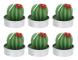 6 st Succulent Ljus Kaktus Tealight Ljus för Hemfest Födelsedag Bröllopsdekoration