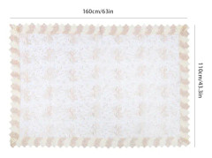 Rund polyester bordsduk soffbordsskydd med spets för hem bröllopsdekorationBeige 110x160cm