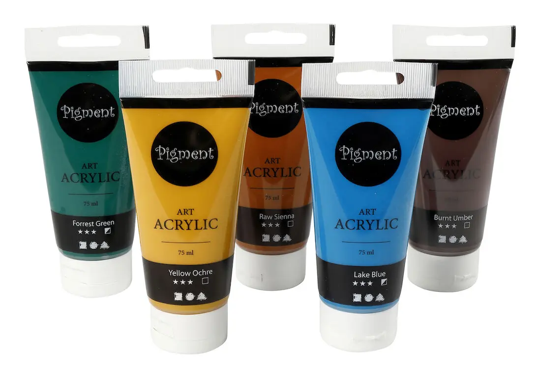 Pigment Art Acrylic - Mixade Naturfärger - 5x75 ml