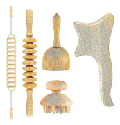 5 i 1 Maderoterapia Kit Träterapi Massageverktyg Anti-cellulit Massageset(,)
