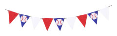 1 st Baseball-tema festbanderoll hängande girlang festtillbehör födelsedagsfest väggbanderoll (M, som bilden visar)