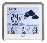 Trevi ME 3P80 RC, Grå, Vit, Inomhusbarometer, Inomhushygrometer, Inomhustermometer, Utomhushygrometer, Utomhustermometer, Barometer, hygrometer, Term